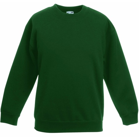 Donkergroene katoenmix sweater voor jongens
