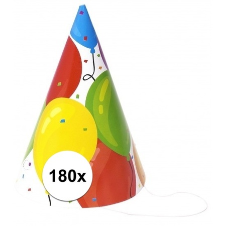 Feesthoedjes ballonnen 180 stuks