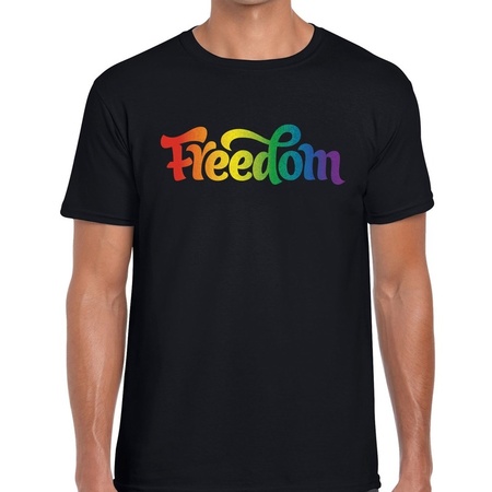 Gay pride Freedom t-shirt black men