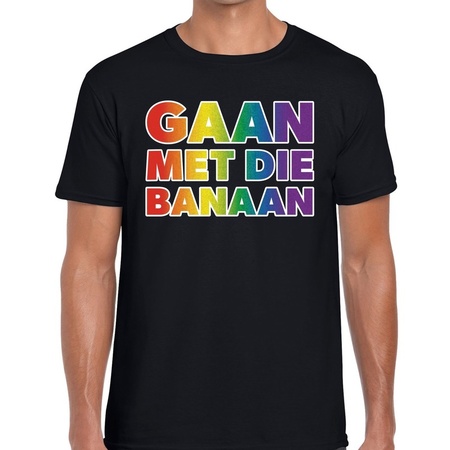 Gay pride Gaan met die banaan t-shirt black men