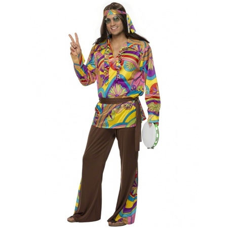 Carnavalskostuum Gekleurd hippie pak voor heren