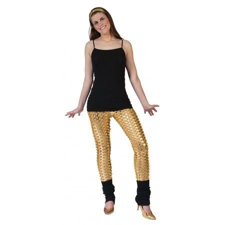 Golden legging with pointy holes