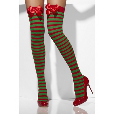Green and red striped stockings