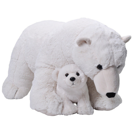 Bij pantoffel Belegering Grote pluche witte ijsbeer met welpje knuffel 76 cm speelgoed - Primodo  warenhuis