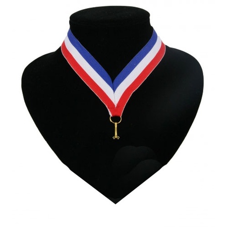 Number 2 medaille lint rood wit blauw