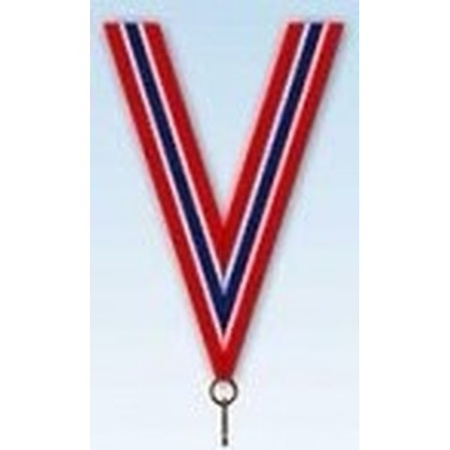 Number 2 medaille lint rood/wit/blauw