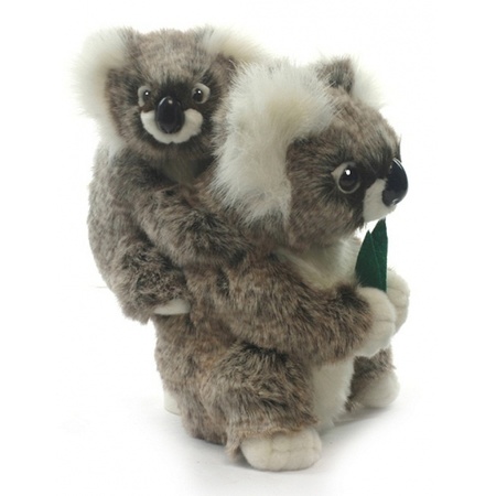Luxe knuffel koala met baby 28 cm