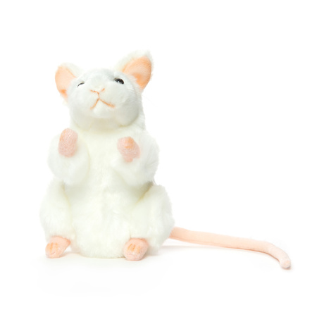 Kinder Pluche knuffel muis wit 16 cm