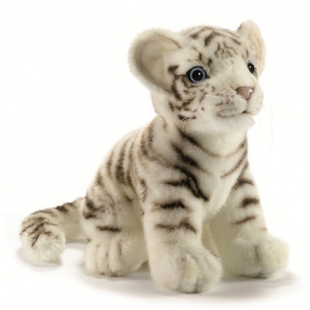 Luxe witte tijger knuffel 18 cm