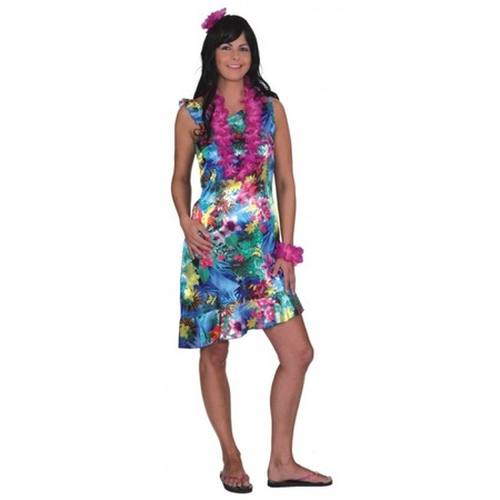 Dames jurk met tropische print