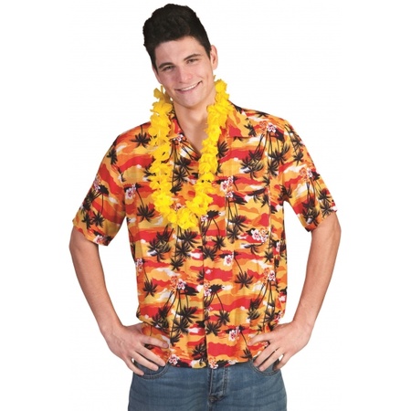 Oranje hawaii kleding shirt