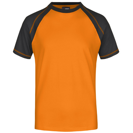 Oranje herenkleding raglan t-shirt