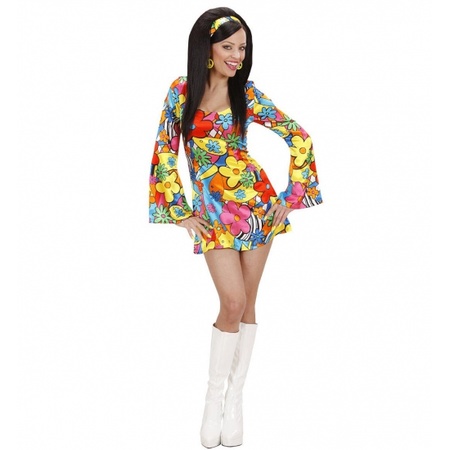 Carnavalskostuum Hippie jurkje met bloemen