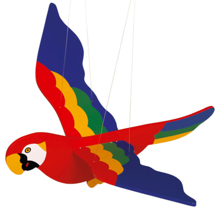 Houten zweeffiguur papegaai 50 cm - Action products
