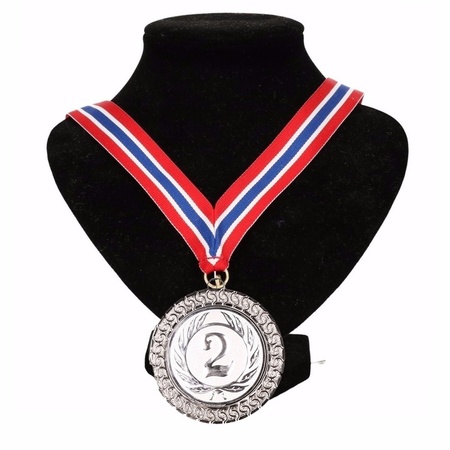 Champions medal on a red/white/red ribbon