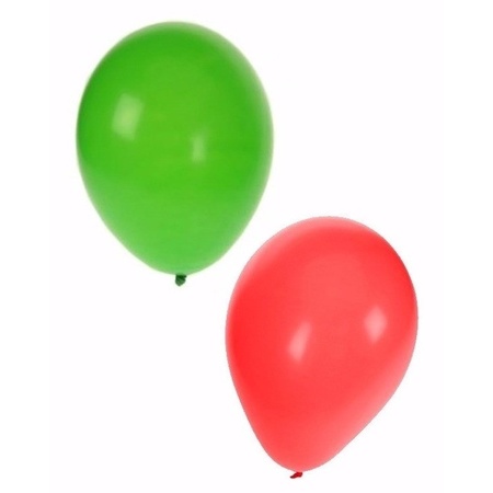 Kerst ballonnen 30 stuks groen/rood