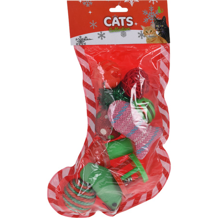 Christmas gift for cats stocking with toys