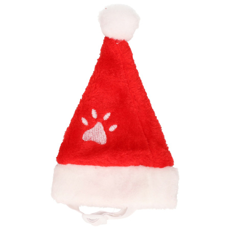 Christmas hat for cats or small dogs - red - polyester