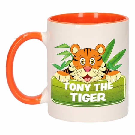 Kinder tijger mok / beker Tony the Tiger oranje / wit 300 ml  - Action products