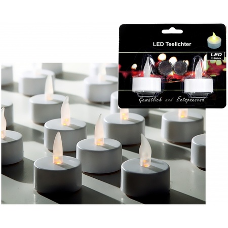 Parel Oprechtheid per ongeluk LED theelichtjes/waxinelichtjes wit 2x stuks - Action products - Primodo  warenhuis