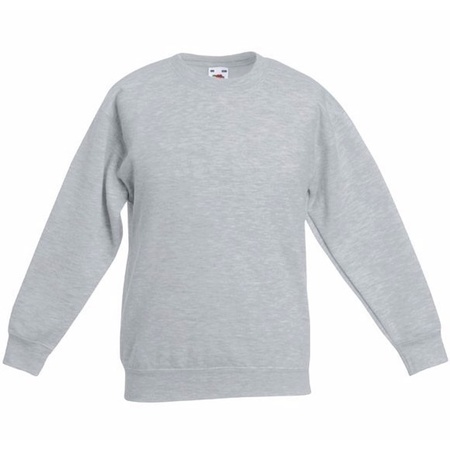 Lichtgrijze katoenmix sweater voor jongens