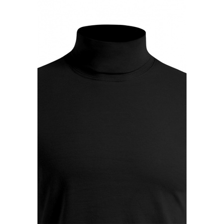 Stretch col t-shirt in het zwart