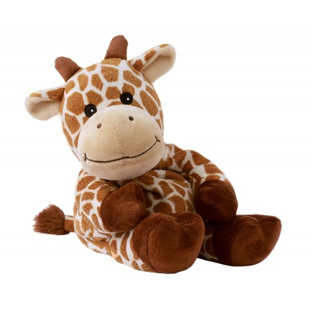 Magnetron warmte knuffel giraf bruin 35 cm - Heatpack/coldpack - Warmteknuffel lavendel geur - Safaridieren giraffes knuffels - Dierenknuffels - Action products
