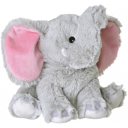 Magnetron warmte knuffel olifant grijs 29 cm - Heatpack/coldpack - Warmteknuffel lavendel geur - Safaridieren olifanten knuffels - Dierenknuffels - Action products