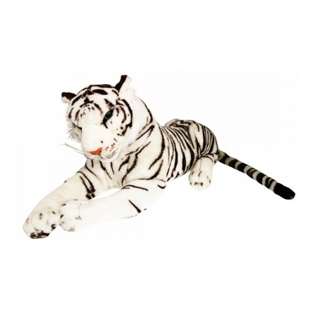 Jumbo white tiger stuffed animal 100 cm