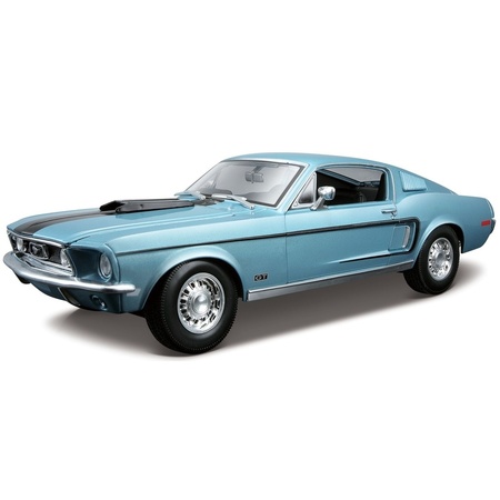 Modelauto Ford Mustang GT Cobra 1968 blauw 1:18 - Action products