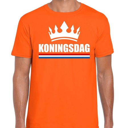 Koningsdag with a crown t-shirt orange men