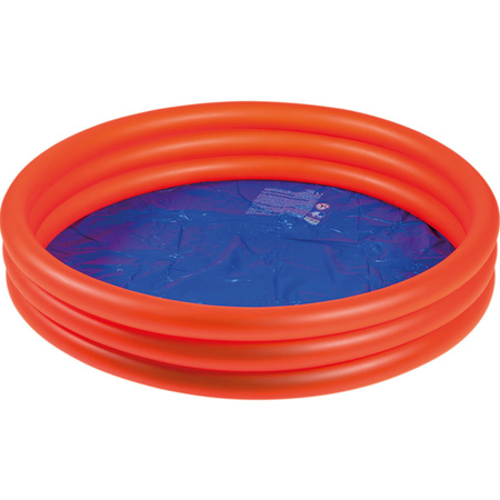 Oranje opblaasbaar zwembad 122 x 23 cm speelgoed - Rond zwembadje - Pierenbadje - Buitenspeelgoed voor kinderen - Action products