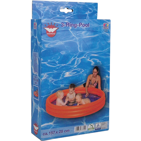 Oranje opblaasbaar zwembad 157 x 28 cm speelgoed - Rond zwembadje - Pierenbadje - Buitenspeelgoed voor kinderen - Action products