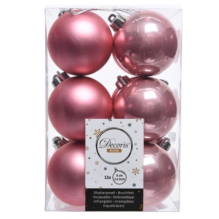 Wiskundige Wijzigingen van Rondsel Oud roze kerstversiering kerstballen kunststof 6 cm - Primodo warenhuis