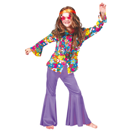 Carnavalskostuum Paarse hippie broek voor kinderen