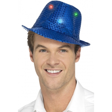 Sequins hat blue with LED lights
