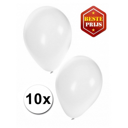 20x Helium ballonnen wit/zilver 27 cm + helium tank/cilinder