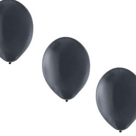 50x Helium balloons black/gold 27 cm + helium tank/cilinder