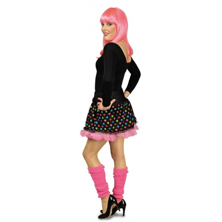 Petticoat black  with coloured pink/gren/bluedots
