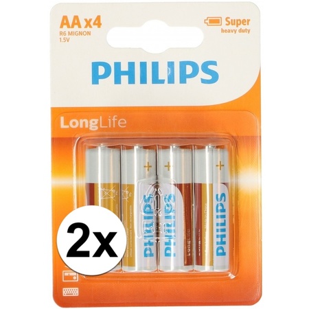 Familielid nachtmerrie vertegenwoordiger Philips 8 stuks AA batterijen - Action products - Primodo warenhuis