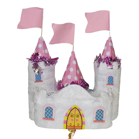 Pinata kasteel - van papier - 30 x 28 x 18 cm - verjaardag