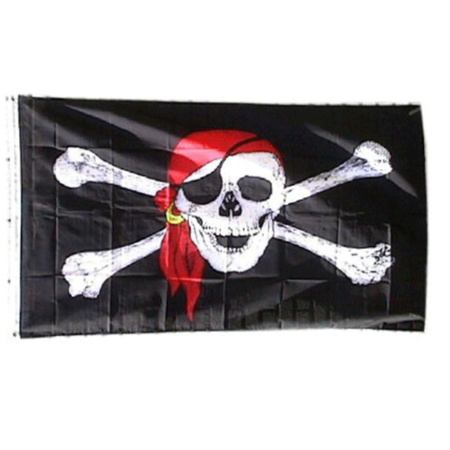 Piraten thema vlag Bones 90 x 150 cm - Feestartikelen/versiering