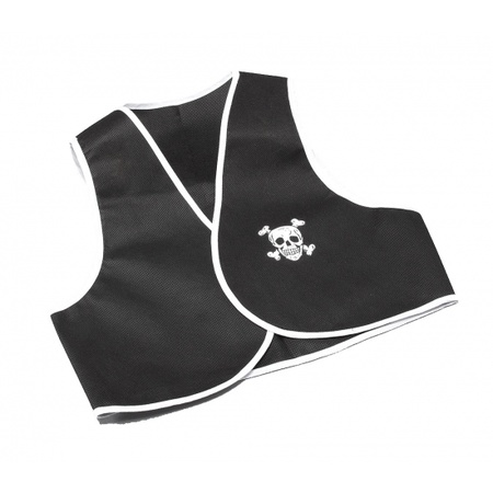 Carnavalskostuum Piraten vest zwart met wit
