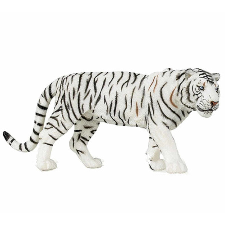 Plastic toy white tiger 15 cm