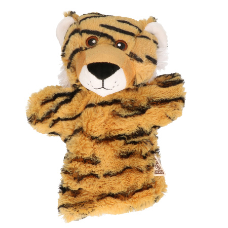 Handpop in de vorm van een tijgertje 22 cm
