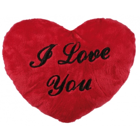 Valentijn Pluche I Love You kussen 35 cm
