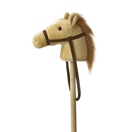 Rustiek lichten maagpijn Pluche stokpaardje beige pony met geluid 94 cm - Action products - Primodo  warenhuis
