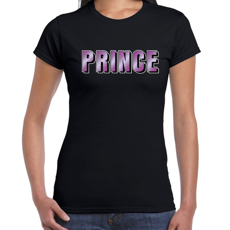 Prince fun tekst t-shirt zwart dames