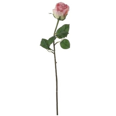 Roze roos kunstbloem 69 cm