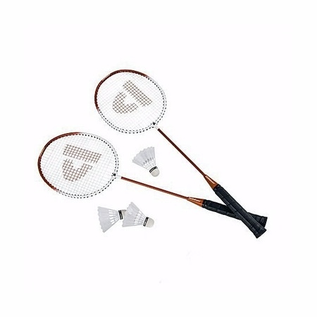 Oranje badmintonrackets met shuttels - Action products